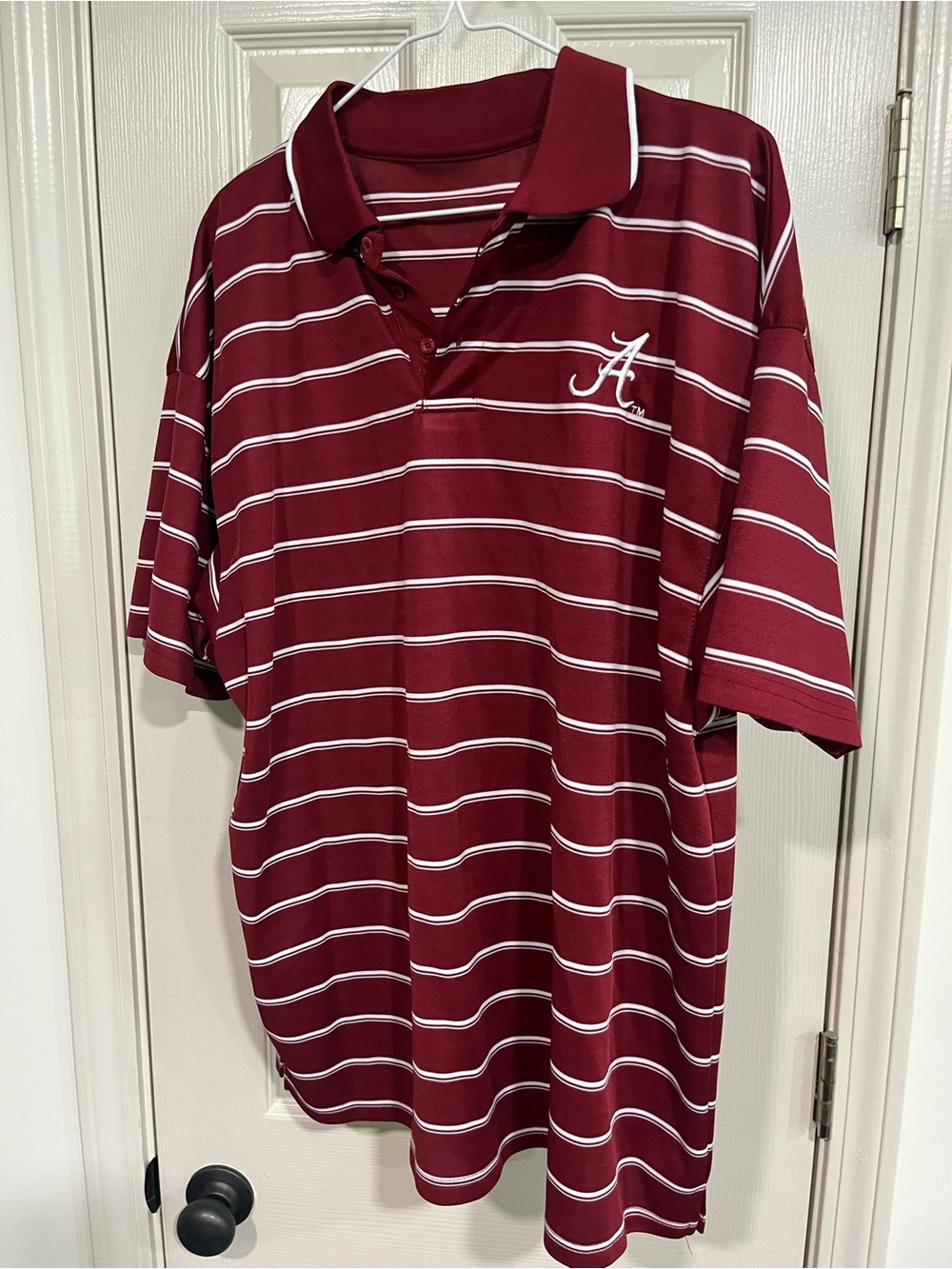 Alabama Script Striped Men's Polo Shirt